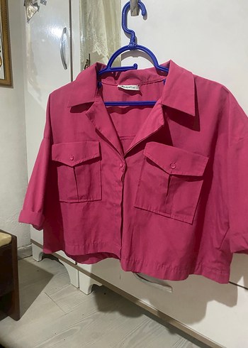 Mavi Jeans Pembe Düğmeli Kısa Kollu Kadın Gömlek