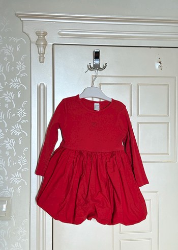 Kız Çocuk Kırmızı Uzun Kollu Elbise - Görsel 2