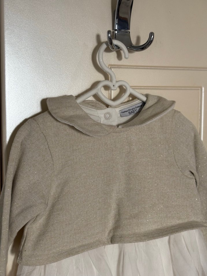 Kapüşonlu, Uzun Kollu Kız Elbisesi - Görsel 2