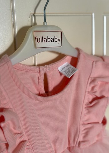 Pembe Kız Çocuk Fırfırlı Elbise - Görsel 4