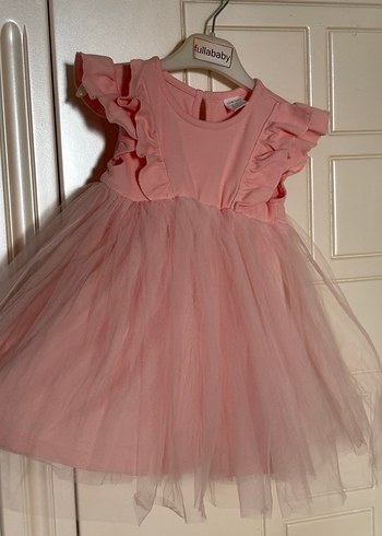 Pembe Kız Çocuk Fırfırlı Elbise - Görsel 3