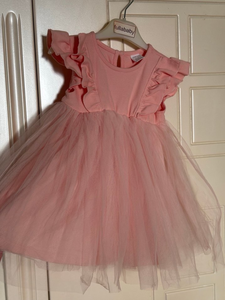 Pembe Kız Çocuk Fırfırlı Elbise - Görsel 3