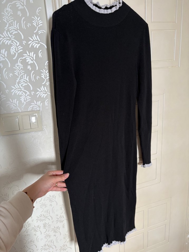 Uzun Siyah  Kadın Elbise - Görsel 5