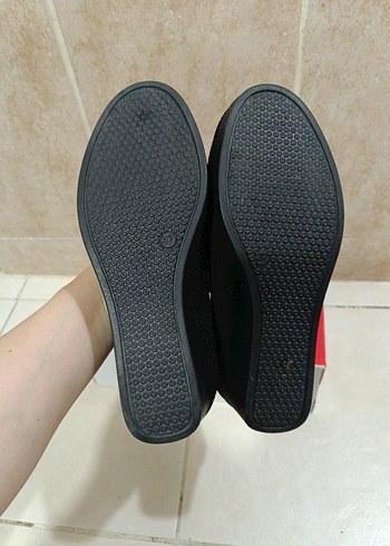 36 Beden siyah Renk Tokalı Siyah Dolgu Topuk Kadın Babet