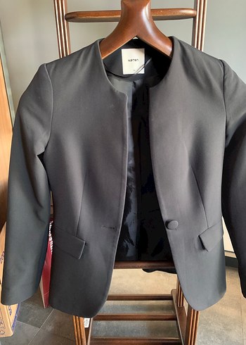 Düğmeli Siyah Kadın Blazer Ceket