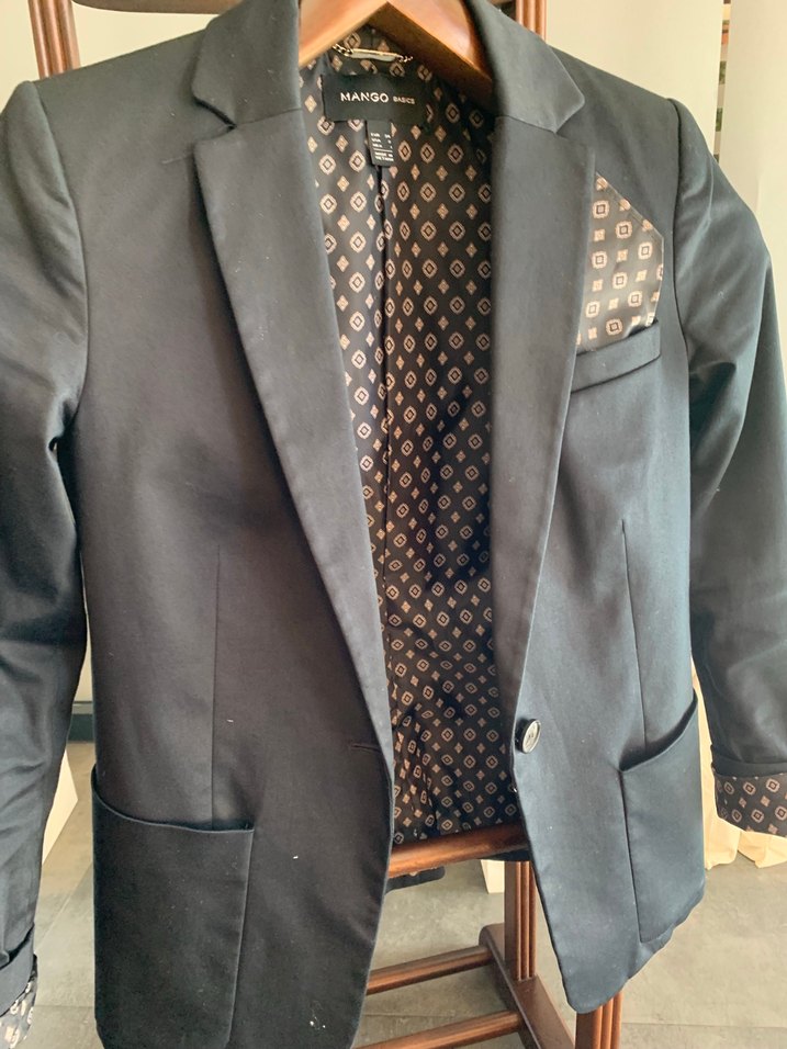 Düğmeli Siyah Notch Yaka Tuxedo Ceket - Görsel 3