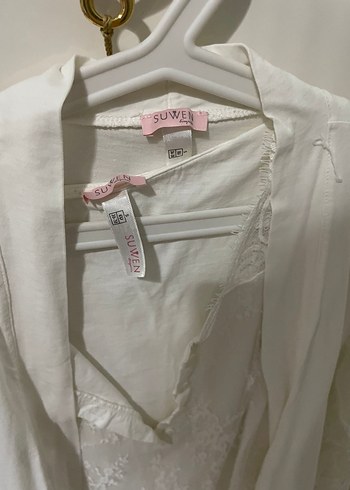 Nakışlı Beyaz Bohem Midi Elbise - Görsel 2