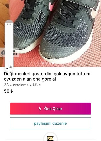 Nike Ufak Bi yırtık vat başka sorun yok