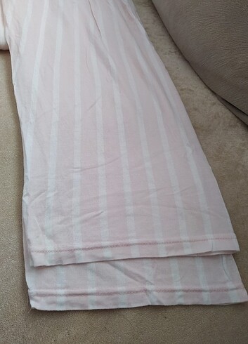 m Beden pembe Renk Çizgili Pijama Takımı