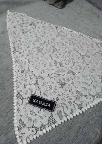 Sagaza Madrid Beyaz Dantel Bohem Kadın Şal SAGAZA