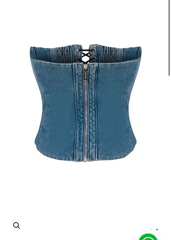 Mavi Nakışlı Strappy Denim Büstiyer - Görsel 4