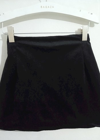 Düz Siyah Mini Etek - Görsel 2