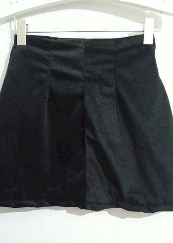 Düz Siyah Mini Etek - Görsel 3