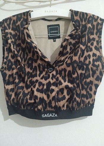 SAGAZA Kahverengi Leopar Desenli Mini Büstiyer - Görsel 3