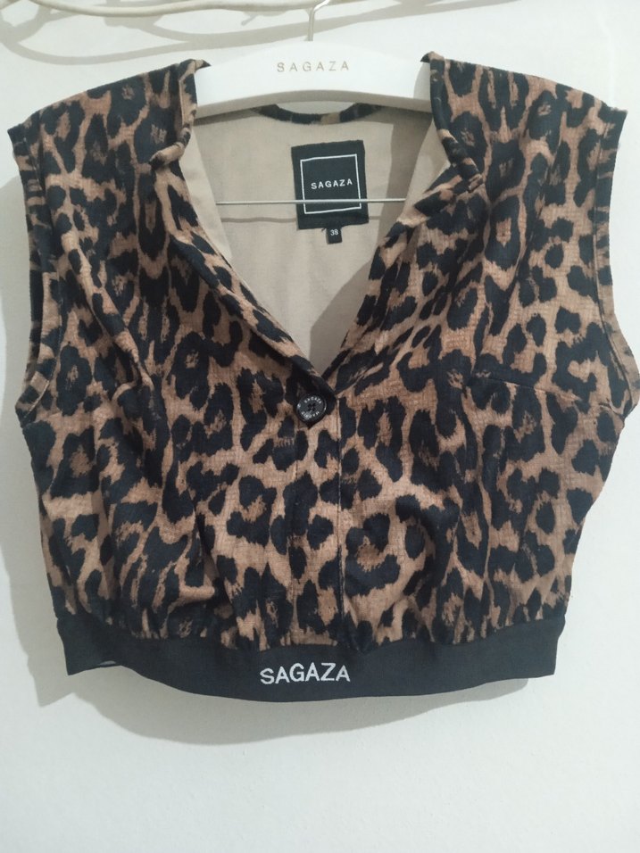 SAGAZA Kahverengi Leopar Desenli Mini Büstiyer - Görsel 3