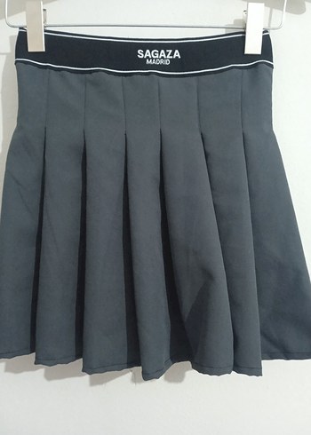 Gri Pilili Midi Kadın Etek - Görsel 3