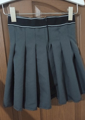 Gri Pilili Midi Kadın Etek - Görsel 2