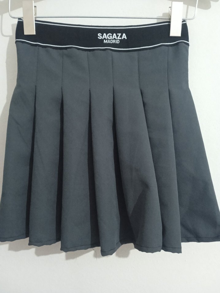 Gri Pilili Midi Kadın Etek - Görsel 3