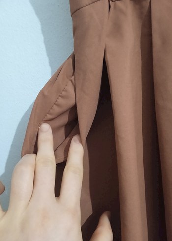 Bej Pilili Midi Kadın Etek - Görsel 2