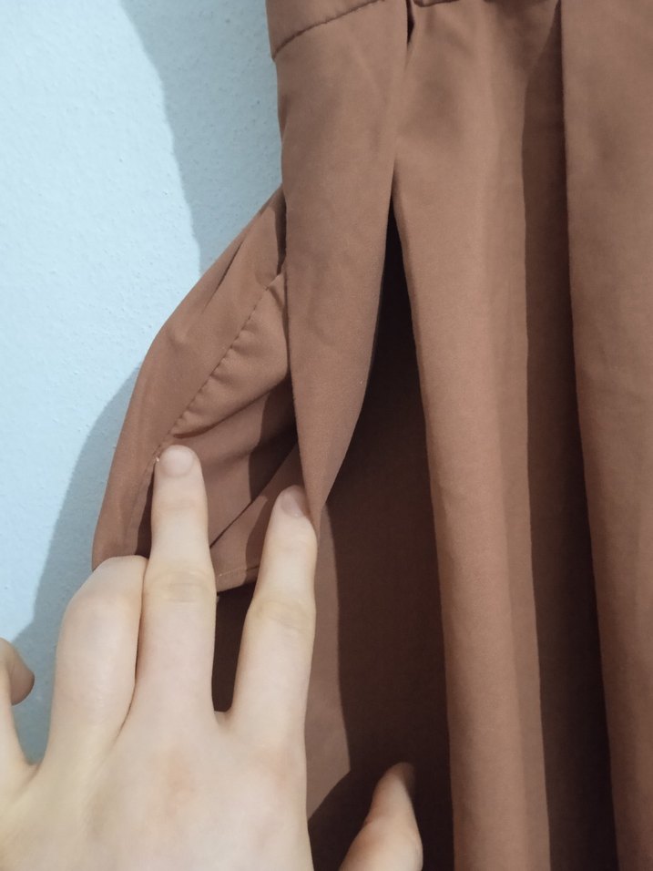 Bej Pilili Midi Kadın Etek - Görsel 2