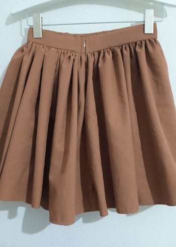 Bej Pileli Mini Etek - Görsel 2