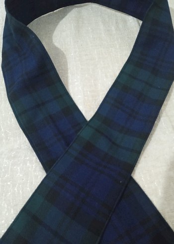 Koyu Mavi Ekose kadın Fular - Görsel 3