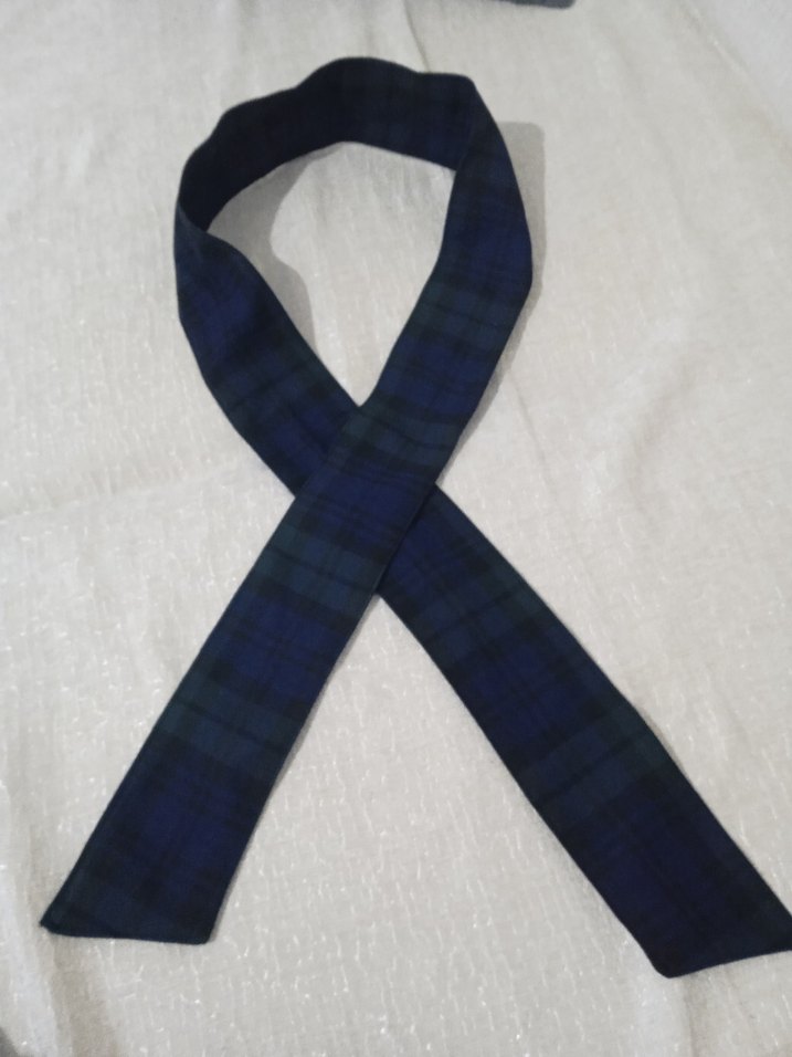 Koyu Mavi Ekose kadın Fular - Görsel 2