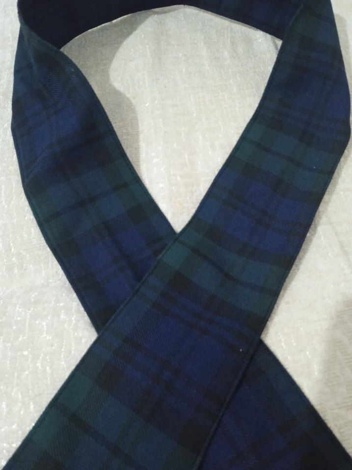 Koyu Mavi Ekose kadın Fular - Görsel 3