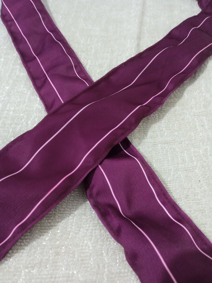 Mor Parlak Saten Kurdele Fular - Görsel 2