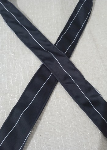 kadın Fular Gri İnce Çizgili fular - Görsel 2