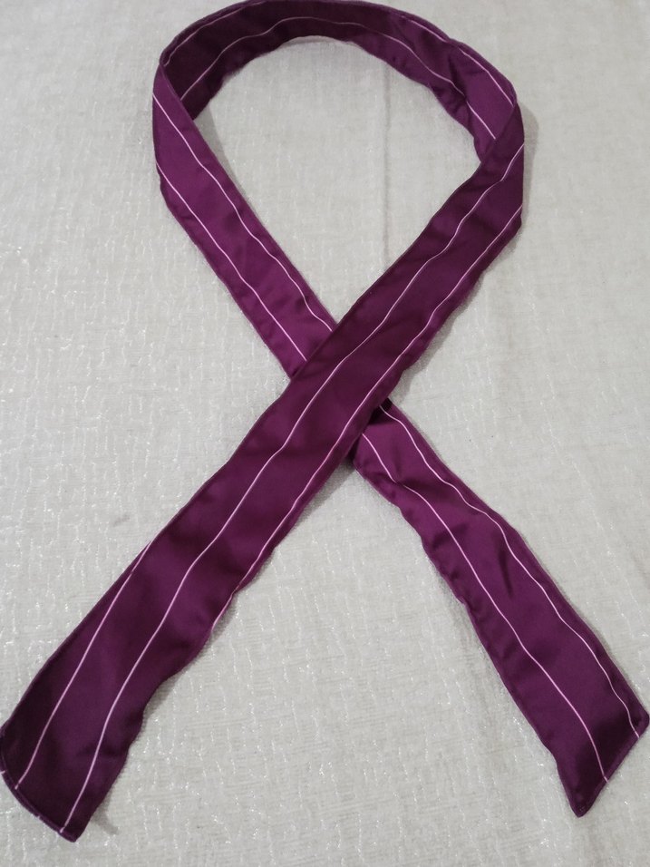 Mor Parlak İnce Saten Fular - Görsel 2