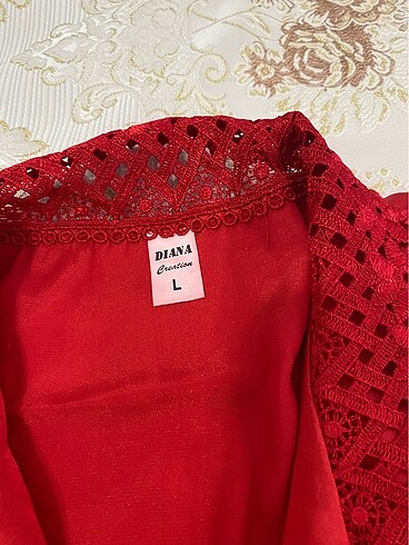 l Beden kırmızı Renk Saten pijama takımı