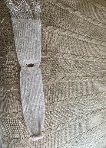 Beyaz el Örgü Kadın atkı Şal - Görsel 3