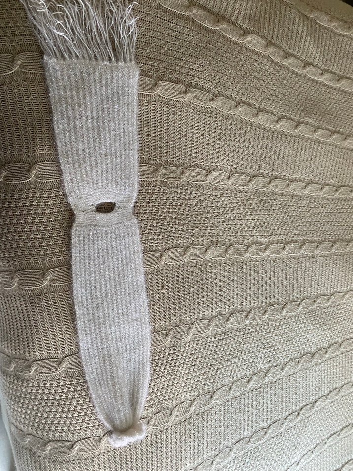 Beyaz el Örgü Kadın atkı Şal - Görsel 3