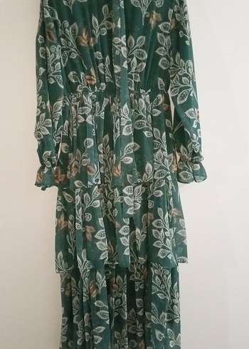 Bohem Çiçek Desenli Uzun Elbise - Görsel 2