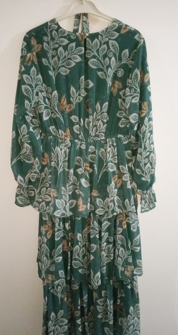 Bohem Çiçek Desenli Uzun Elbise - Görsel 4