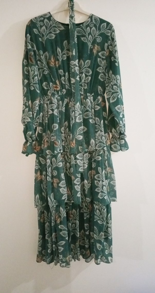 Bohem Çiçek Desenli Uzun Elbise - Görsel 2