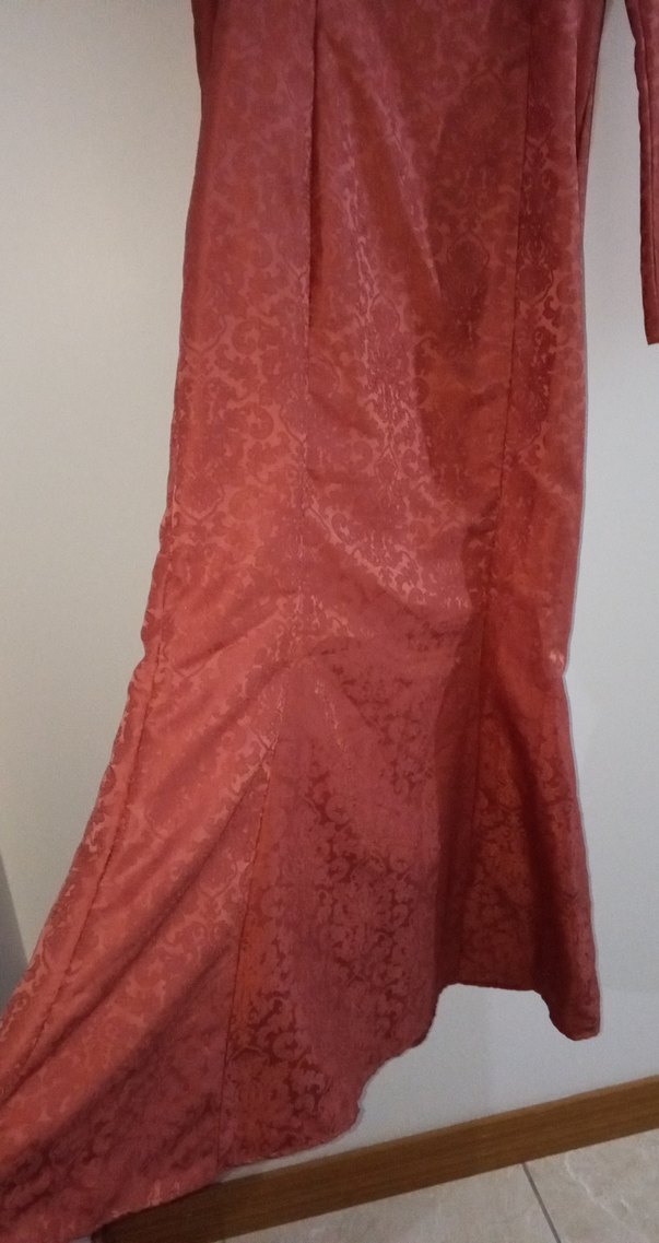 Özel Dikim Pembe Uzun Kollu Yılan Desenli Uzun Elbise - Görsel 3