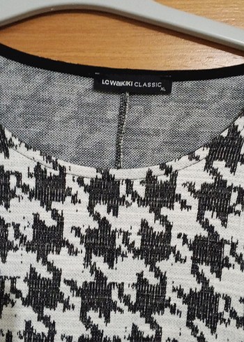 Kadın Gri Desenli Uzun Kollu Midi Tunik - Görsel 2