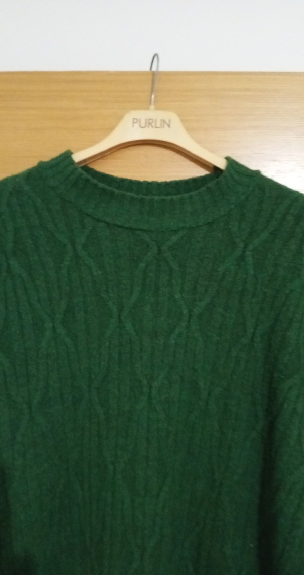 Kadın Bohem Koyu Yeşil Örgü Midi Kazak - Görsel 2