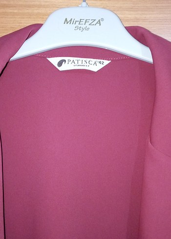 Fuşya Uzun Kadın Ofis Kabanı - Görsel 2