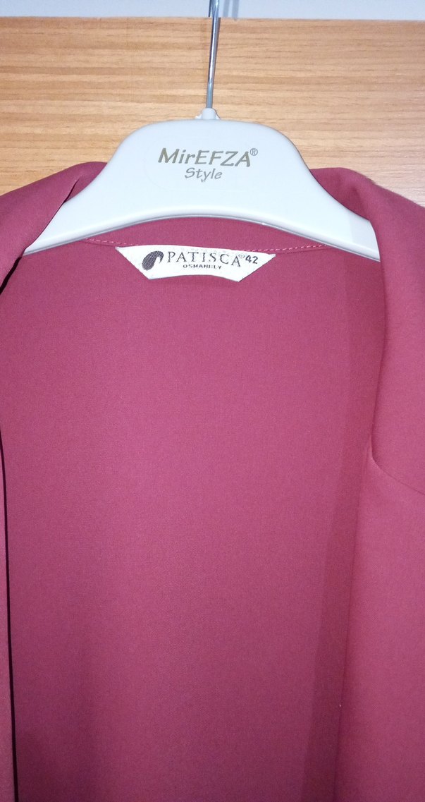 Fuşya Uzun Kadın Ofis Kabanı - Görsel 2