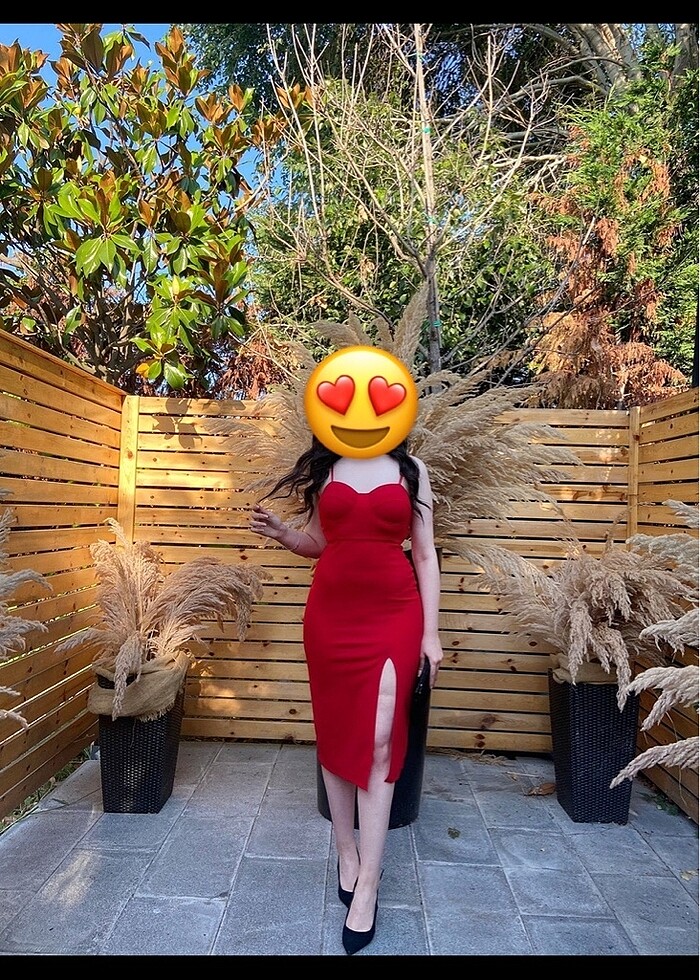 MİDİ BOY YIRTMAÇLI ELBİSE - Görsel 2