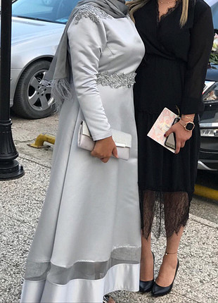 Diğer Gri uzun abiye