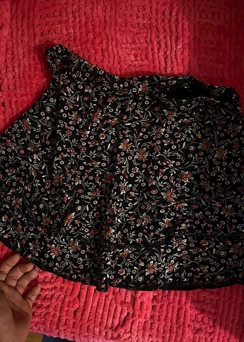 Çiçek Desenli Volanlı Mini Etek - Görsel 2