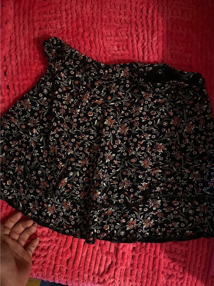 Çiçek Desenli Volanlı Mini Etek - Görsel 2