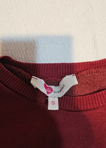 Parlak Bordo Baskılı Kedi sweat - Görsel 2