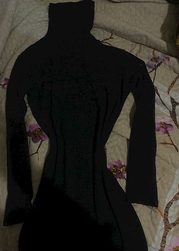 Siyah Balıkçı Yaka midi elbise - Görsel 2