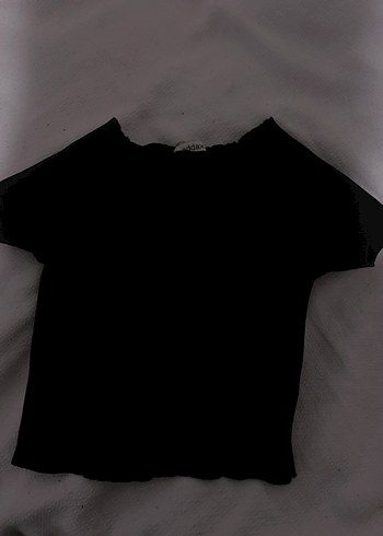 Kadın Siyah Kısa Kollu Triko Bluz - Görsel 3