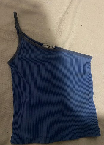 Mavi Straplez Fitilli crop - Görsel 2